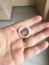 Load image into Gallery viewer, Size 5 3/4 100% natural type A icy watery green/white/purple jadeite jade band ring group R115
