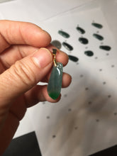 Load image into Gallery viewer, 100% Natural type A dark green gray black Guatemala Jadeite Jade thin blessed melon pendant PA210
