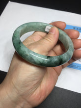 Load image into Gallery viewer, Shopify only 59mm Certified Type A 100% Natural dark green flying flowers Jadeite Jade bangle BF126-8561
