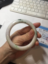 Load image into Gallery viewer, 59.3mm 100% Natural type A sunny green purple white Jadeite Jade bangle PE43-5481
