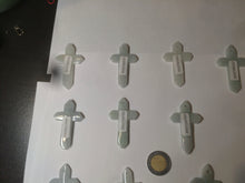 Load image into Gallery viewer, 100% Natural type A light green/white/gray jadeite Jade Hand-held cross or cross pendant AY55
