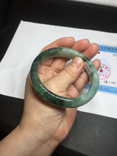 Load image into Gallery viewer, Shopify only 59mm Certified Type A 100% Natural dark green flying flowers Jadeite Jade bangle BF126-8561
