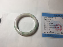 Load image into Gallery viewer, 60.5mm 100% Natural type A sunny green purple white Jadeite Jade bangle PE44-5509
