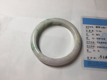 Load image into Gallery viewer, 60.5mm 100% Natural type A sunny green purple white Jadeite Jade bangle PE44-5509
