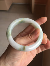 Load image into Gallery viewer, 54.8mm certified 100% natural Type A sunny green/purple/white jadeite jade bangle AA114-1051
