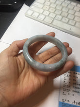 Load image into Gallery viewer, 58.5mm certified 100% natural Type A light green/purple white Snowy Pine Forest jadeite jade bangle PC199-3043
