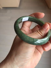 Load image into Gallery viewer, 55.7mm certified 100% natural type A dark green/black jadeite jade bangle PA35-1234
