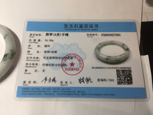 Load image into Gallery viewer, 56.8mm Certified Type A 100% Natural light purple white green with green floating flowers jadeite Jade bangle PB294-7301
