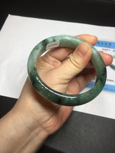 Load image into Gallery viewer, Shopify only 59mm Certified Type A 100% Natural dark green flying flowers Jadeite Jade bangle BF126-8561
