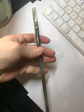 Load image into Gallery viewer, 22cm 100% Natural light green black Xiu Jade Serpentine vantage fish square style hairpin AW20
