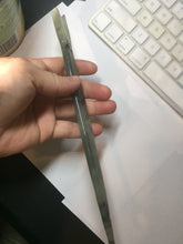 Load image into Gallery viewer, 22cm 100% Natural light green black Xiu Jade Serpentine vantage fish square style hairpin AW20
