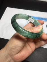 Load image into Gallery viewer, Shopify only 59mm Certified Type A 100% Natural dark green flying flowers Jadeite Jade bangle BF126-8561
