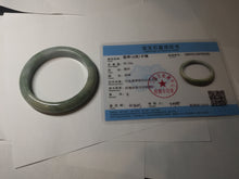 Load image into Gallery viewer, 55.7mm certified 100% natural type A green/yellow/gray jadeite jade bangle AU53-0246
