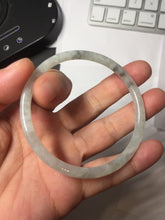 Load image into Gallery viewer, AllaboutjadeCanada.com only 56.6mm certified 100% natural Type A icy watery light green white skinny round cut jadeite jade bangle AZ188-(7340)
