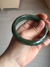 Load image into Gallery viewer, 55.7mm certified 100% natural type A dark green/black jadeite jade bangle PA35-1234
