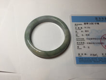 Load image into Gallery viewer, 55.7mm certified 100% natural type A green/yellow/gray jadeite jade bangle AU53-0246
