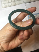 Load image into Gallery viewer, 51.3mm Type A 100% Natural dark green/black/blue/gray with flying snow Guatemala square style Jadeite bangle PJ74-0654
