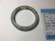Load image into Gallery viewer, 55.7mm certified 100% natural type A green/yellow/gray jadeite jade bangle AU53-0246

