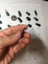 Load image into Gallery viewer, 100% Natural type A dark green gray black Guatemala Jadeite Jade thin blessed melon pendant PA210
