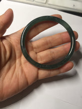 Load image into Gallery viewer, 57mm Certified Type A 100% Natural dark green/blue/gray/black Guatemala slim round cut Jadeite bangle PF64-0455
