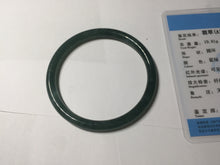 Load image into Gallery viewer, 57mm Certified Type A 100% Natural dark green/blue/gray/black Guatemala slim round cut Jadeite bangle PF64-0455
