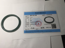 Load image into Gallery viewer, 57mm Certified Type A 100% Natural dark green/blue/gray/black Guatemala slim round cut Jadeite bangle PF64-0455
