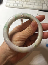 Load image into Gallery viewer, 60.5mm 100% Natural type A sunny green purple white Jadeite Jade bangle PE44-5509
