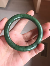 Load image into Gallery viewer, 54.8mm Certified 100% Natural Deep Pine Green/Black "Serene Ember Forest" Nephrite (red-skin nephrite 红皮碧玉) Bangle HT168-20-3847

