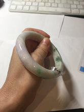 Load image into Gallery viewer, 60.5mm 100% Natural type A sunny green purple white Jadeite Jade bangle PE44-5509
