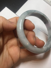 Load image into Gallery viewer, 58.5mm certified 100% natural Type A light green/purple white Snowy Pine Forest jadeite jade bangle PC199-3043
