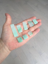 Load image into Gallery viewer, 100% Natural type A sunny green white square or rectangle Jadeite super thin Jade safe and sound pendant group AA45
