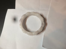 Load image into Gallery viewer, 55.8mm 100% natural white light pink purple carved flowers Quartzite (Shetaicui jade) bangle SY66
