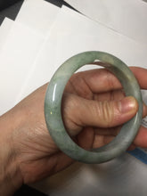 Load image into Gallery viewer, 55.7mm certified 100% natural type A green/yellow/gray jadeite jade bangle AU53-0246
