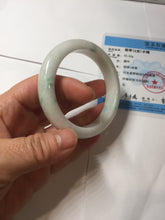 Load image into Gallery viewer, 53.5mm certified 100% natural Type A sunny green white jadeite jade bangle PA259-3846
