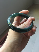 Load image into Gallery viewer, 56.7mm Certified Type A 100% Natural dark green/blue/gray/black Guatemala Jadeite bangle PJ143-1473
