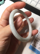 Load image into Gallery viewer, 54mm 100% natural Type A green white slim round cut jadeite jade bangle BL101-4674
