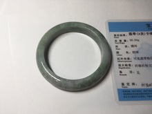 Load image into Gallery viewer, 55.3mm certified 100% natural type A green/yellow/gray jadeite jade bangle AU54-0245
