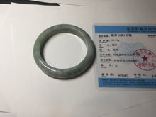 Load image into Gallery viewer, 55.3mm certified 100% natural type A green/yellow/gray jadeite jade bangle AU54-0245
