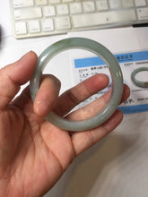 Load image into Gallery viewer, 54.7mm certified type A 100% Natural light purple brown green(FU LU SHOU) dark green gray(淡油青) black jadeite jade bangle BS153-0489
