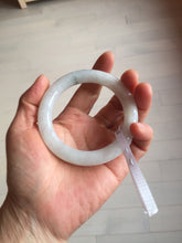 Load image into Gallery viewer, 53.5mm Certified Type A 100% Natural light green white round cut Jadeite bangle PF60-0516
