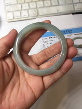 Load image into Gallery viewer, 54.7mm certified type A 100% Natural light purple brown green(FU LU SHOU) dark green gray(淡油青) black jadeite jade bangle BS153-0489
