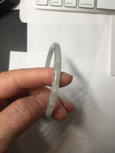 Load image into Gallery viewer, AllaboutjadeCanada.com only 56.6mm certified 100% natural Type A icy watery light green white skinny round cut jadeite jade bangle AZ188-(7340)
