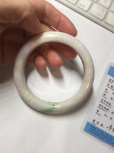 Load image into Gallery viewer, 60.4mm 100% Natural type A sunny green purple white Jadeite Jade bangle PE45-5505
