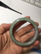 Load image into Gallery viewer, 55.3mm certified 100% natural type A green/yellow/gray jadeite jade bangle AU54-0245
