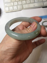 Load image into Gallery viewer, 54.7mm certified type A 100% Natural light purple brown green(FU LU SHOU) dark green gray(淡油青) black jadeite jade bangle BS153-0489
