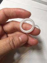 Load image into Gallery viewer, Size 5 3/4 100% natural type A icy watery green/white/purple jadeite jade band ring group R115

