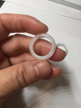Load image into Gallery viewer, Size 5 3/4 100% natural type A icy watery green/white/purple jadeite jade band ring group R115
