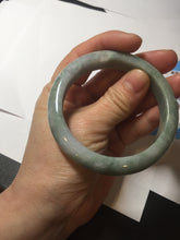 Load image into Gallery viewer, 55.3mm certified 100% natural type A green/yellow/gray jadeite jade bangle AU54-0245
