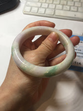 Load image into Gallery viewer, 60.4mm 100% Natural type A sunny green purple white Jadeite Jade bangle PE45-5505
