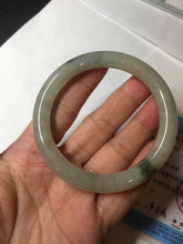 Load image into Gallery viewer, 54.2mm certified 100% natural type A certified light green with floating seaweed round cut jadeite jade bangle BM62-6610
